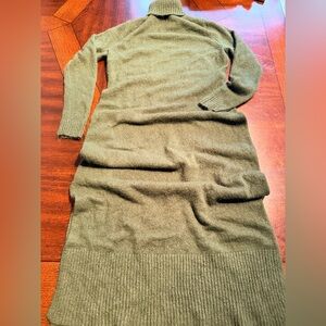 LOUCHE LONDON CALINE GREEN SWEATER DRESS CHANEL STYLE SIZE XS TURTLENECK SLITS